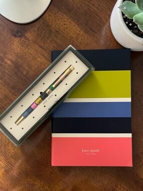 Kate Spade Notebook (dots inside) with Matching Pen - NEW
